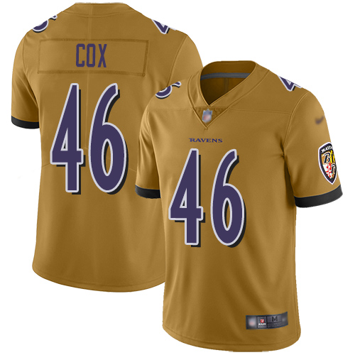 Baltimore Ravens Limited Gold Men Morgan Cox Jersey NFL Football #46 Inverted Legend->youth nfl jersey->Youth Jersey